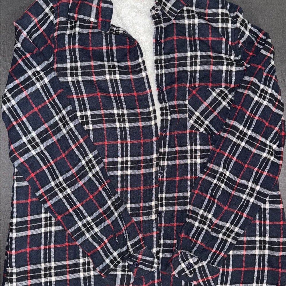 Plaid Button-Up Shirt